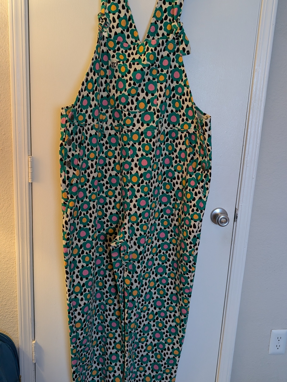 Lucy & Yak Green Floral Spot Printed Dungaree Jumpsuit